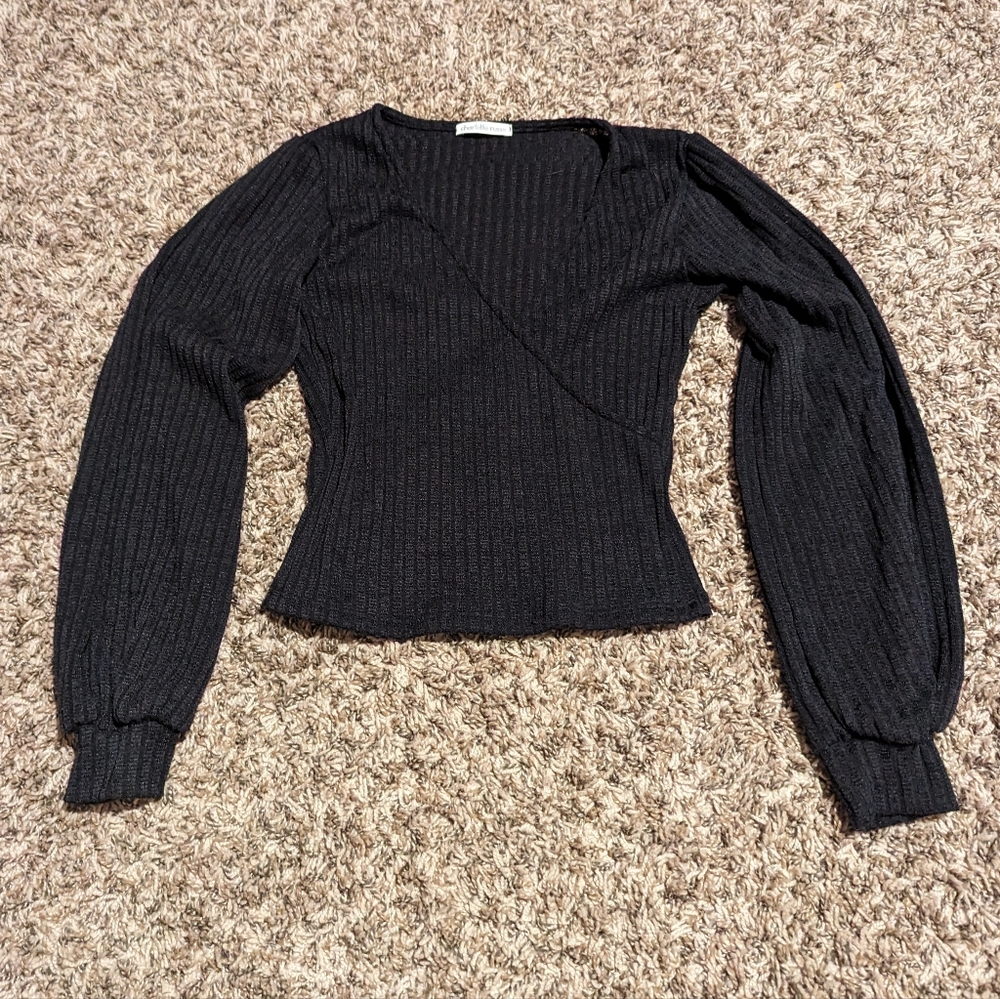 Black Cross Over Sweater